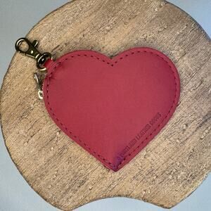 Portland Leather Heart Keychain Pouch FAST SHIP BERRY GOOD Pink Heart NEW